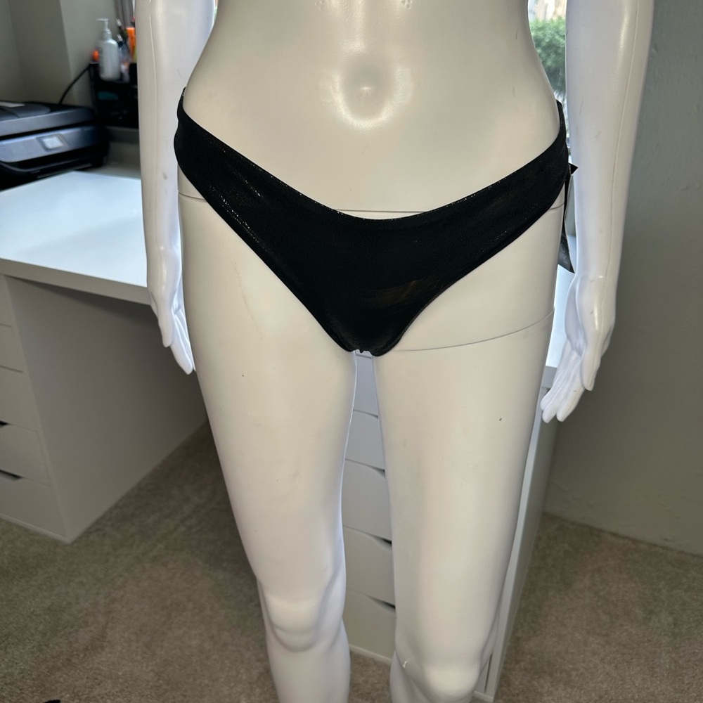 Yandy black metallic bikini bottoms